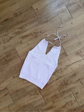 J. Crew Pink Ribbed Halter Sweater Knit Tank Top Brand New Vintage Y2K Small